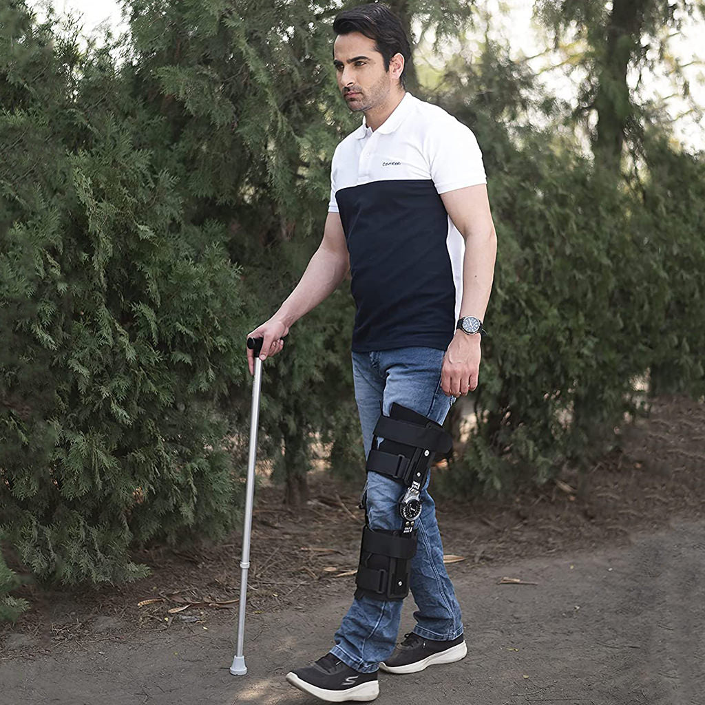AHS Hinged ROM Knee Brace, Post Op Knee Brace for Recovery Stabilization-12