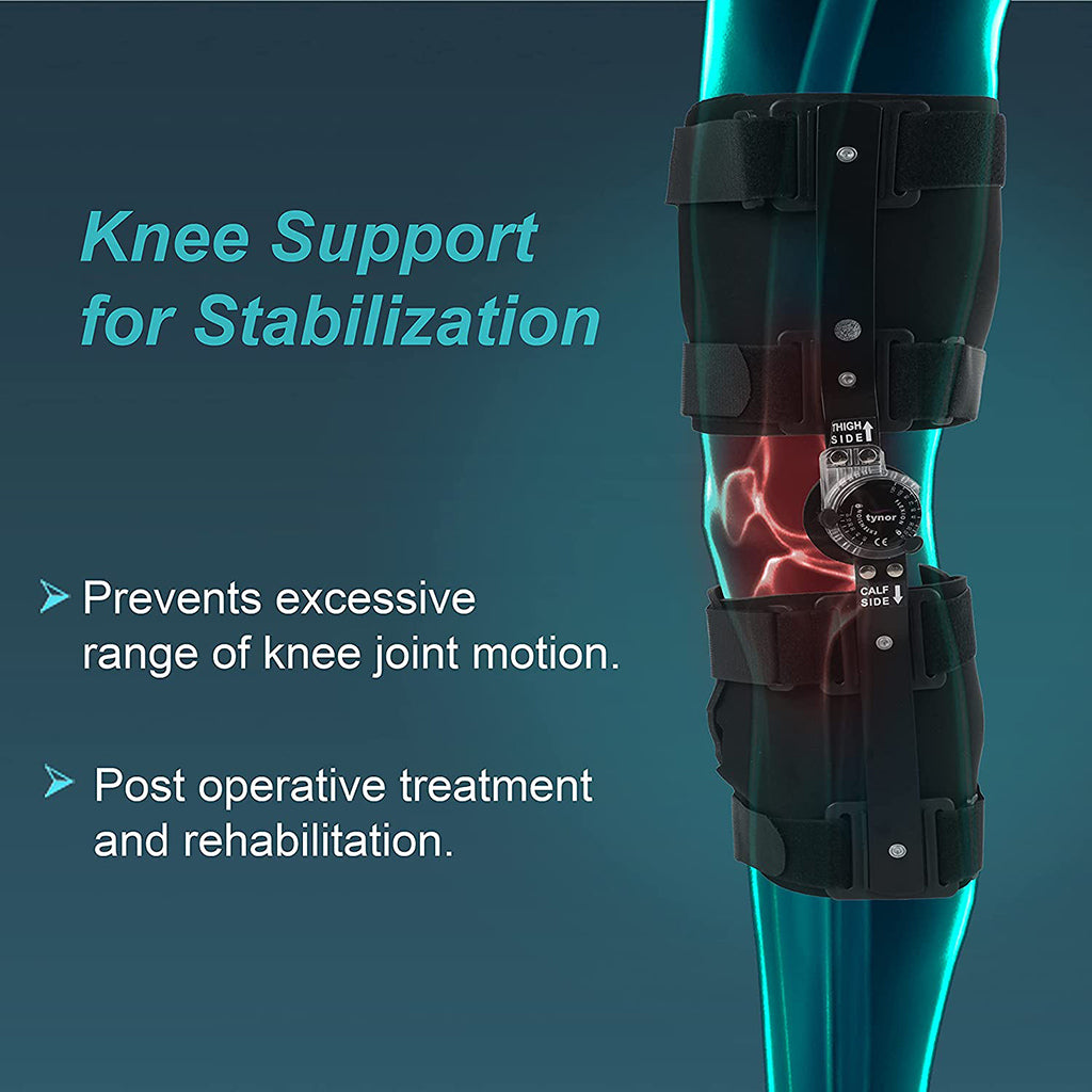 AHS Hinged ROM Knee Brace, Post Op Knee Brace for Recovery Stabilization-7