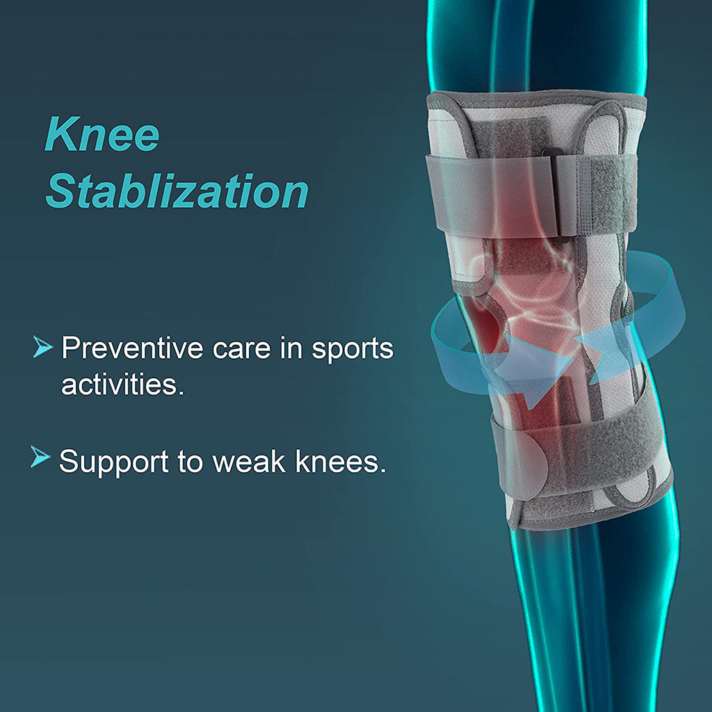 AHS Hinged Knee Brace: Compression Knee Brace-4