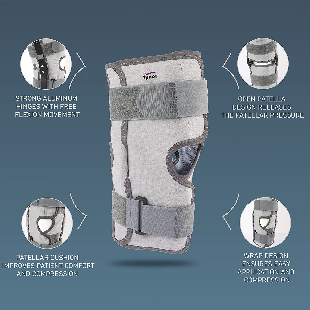 AHS Hinged Knee Brace: Compression Knee Brace-3