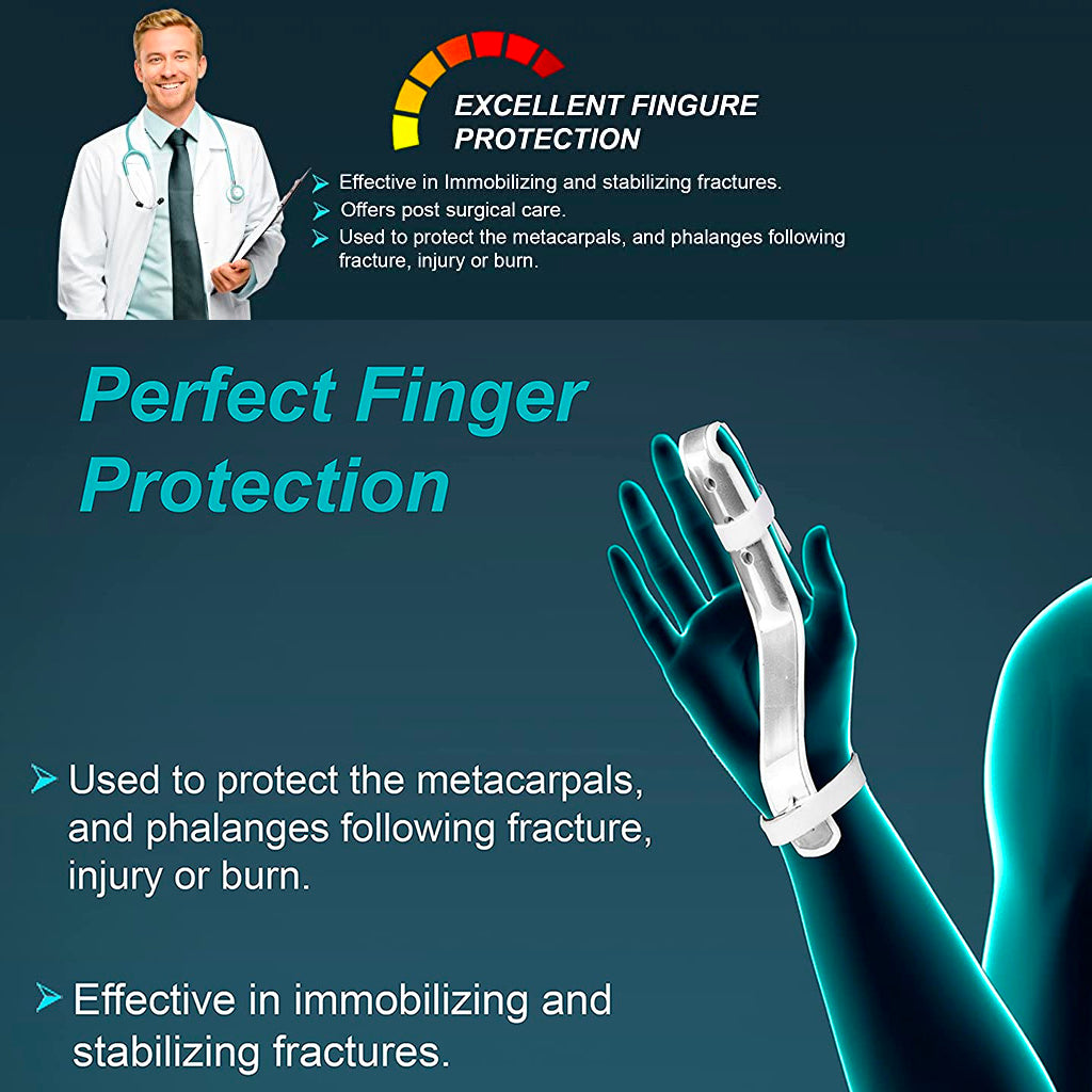 Aluminium Finger Splint Extension Metal Finger Support Brace for Broken Fingers Straightening Fracture-4