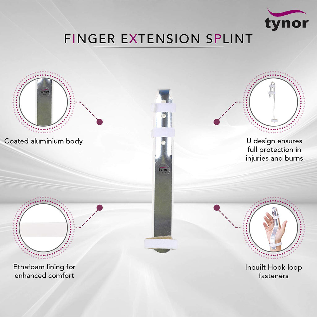 Aluminium Finger Splint Extension Metal Finger Support Brace for Broken Fingers Straightening Fracture-12