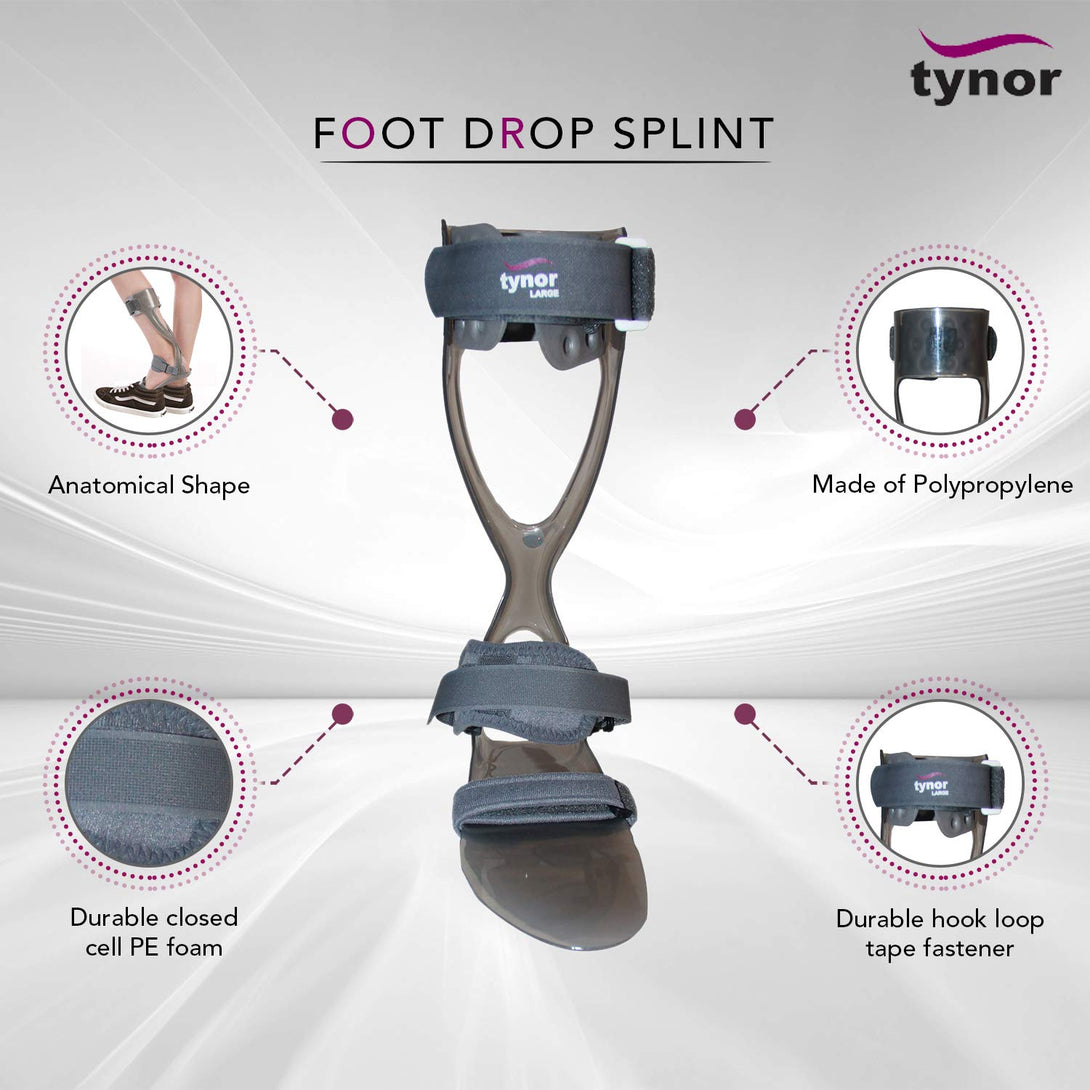 Foot Drop Brace AFO Leaf Spring Splint Ankle Foot Orthosis Support AHS-4