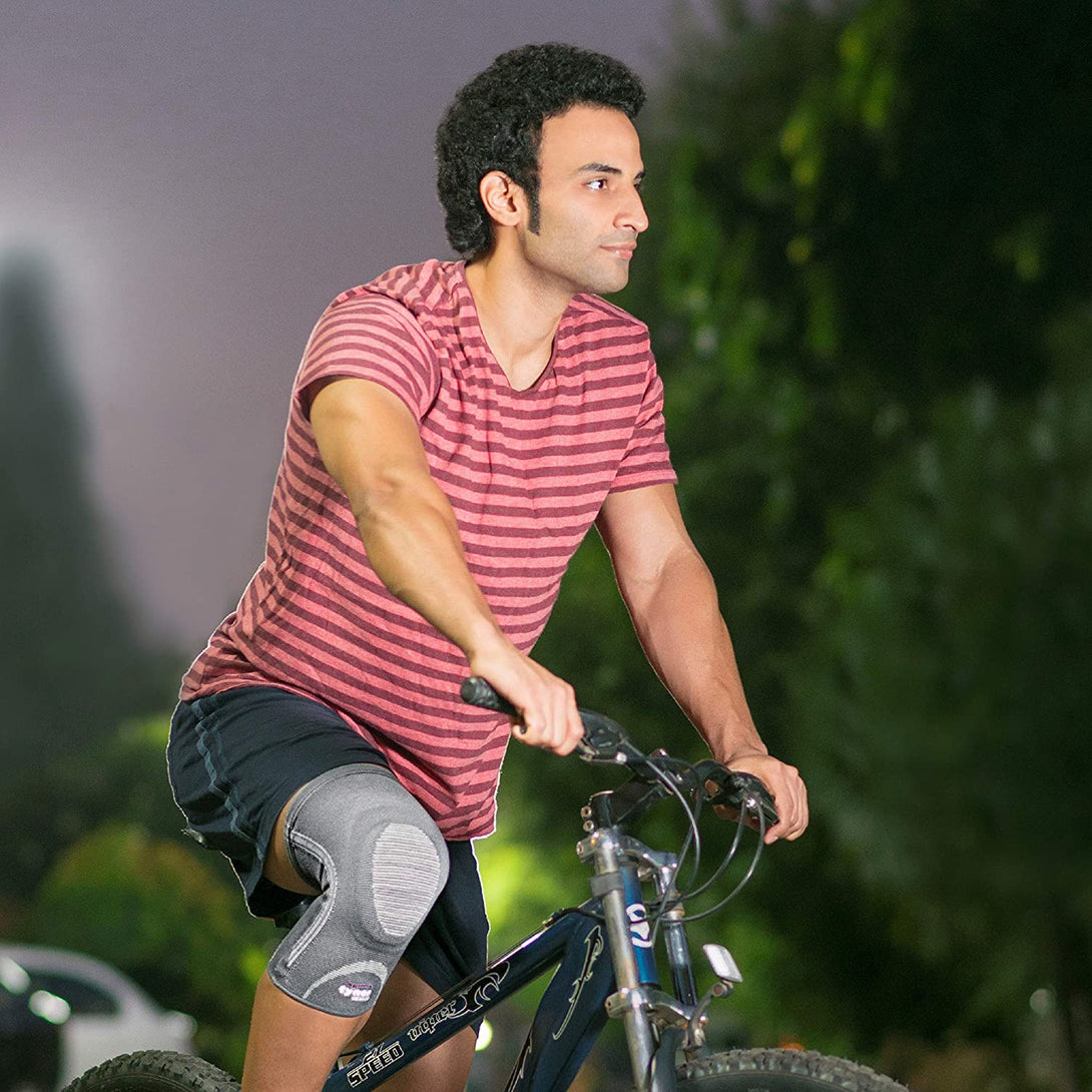 AHS Latex Free Knee Brace with Patella Gel Pads and Side Stabilizers - Professional Copper Knee Sleeve Australia-9