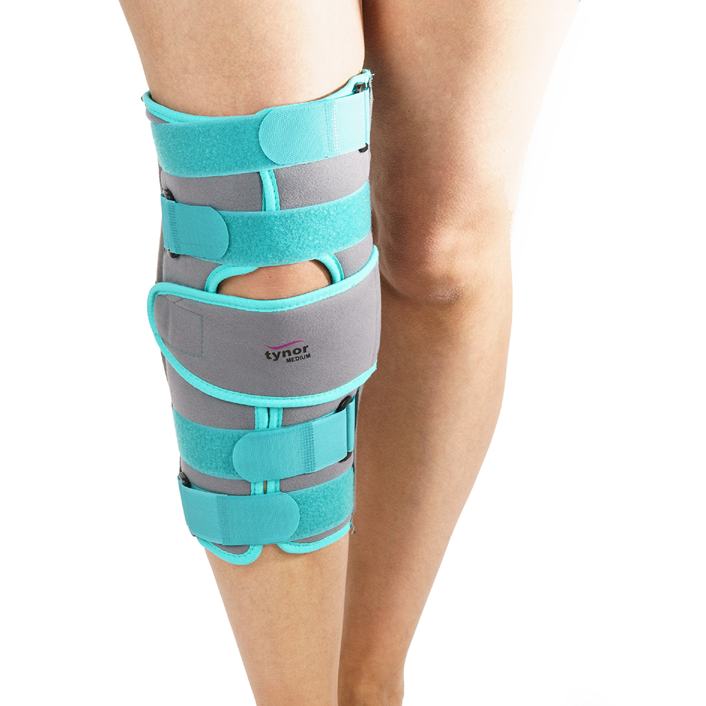 AHS Tri-Panel Knee Immobilizer Full Leg Brace - Breathable and Lightweight - Straight Leg Support - Knee Splint-8