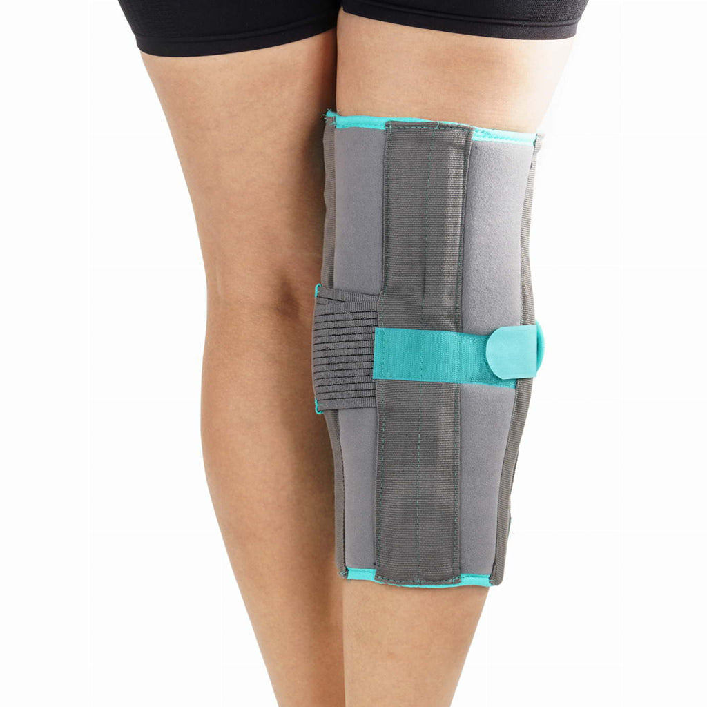 AHS Tri-Panel Knee Immobilizer Full Leg Brace - Breathable and Lightweight - Straight Leg Support - Knee Splint-9