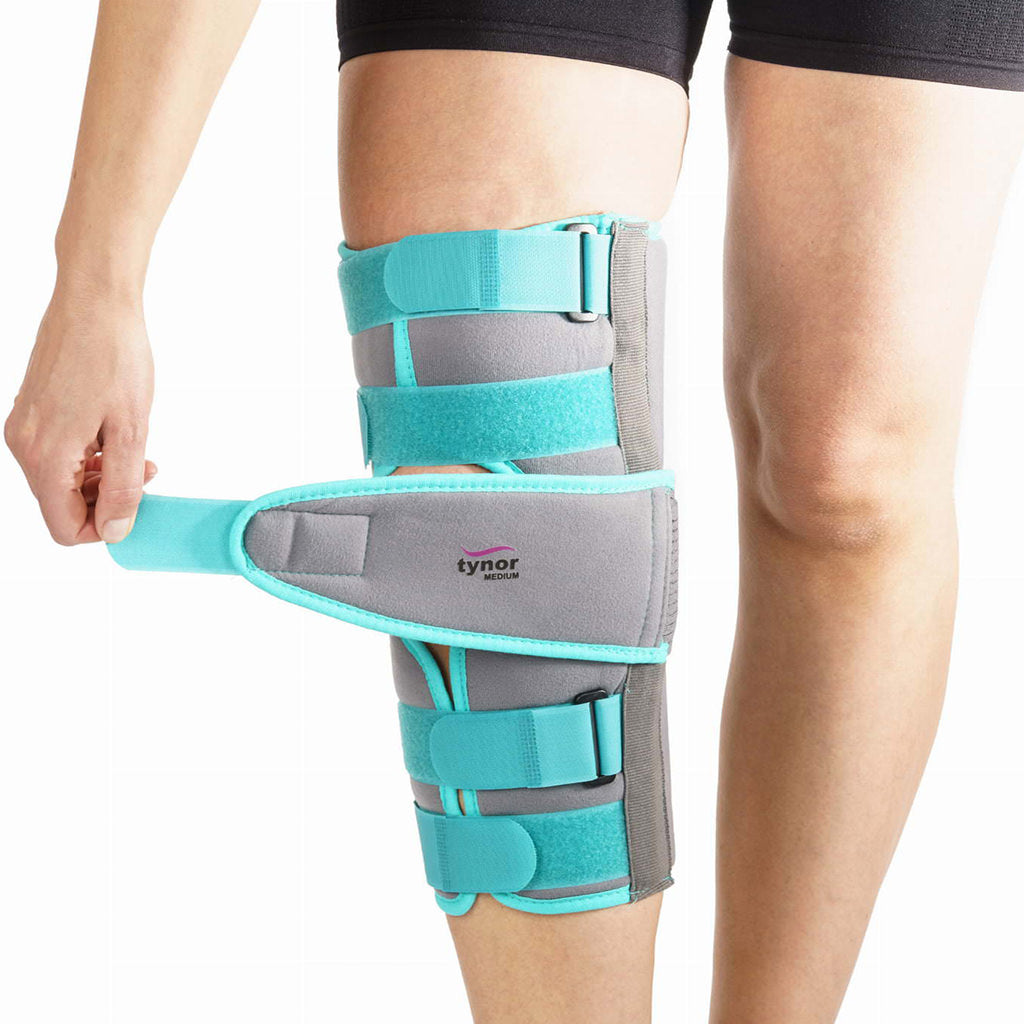 AHS Tri-Panel Knee Immobilizer Full Leg Brace - Breathable and Lightweight - Straight Leg Support - Knee Splint-10