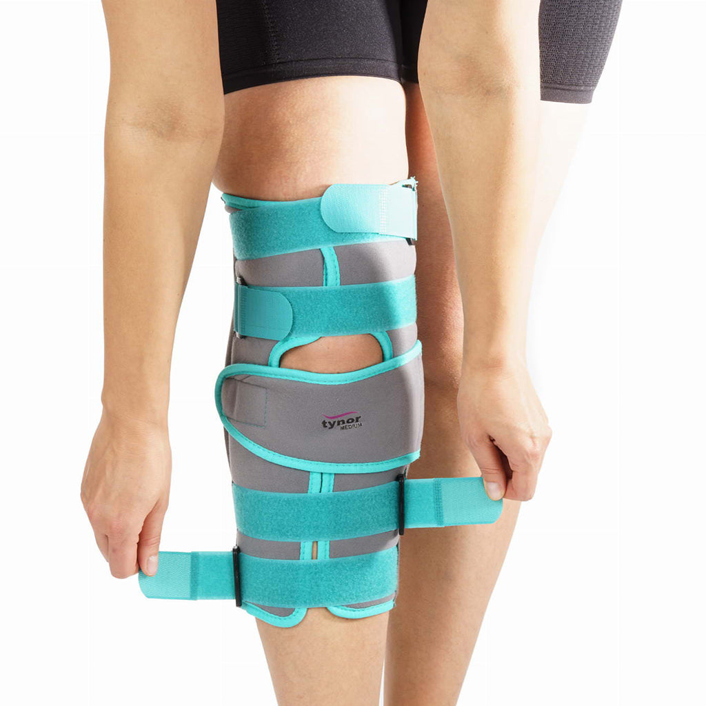AHS Tri-Panel Knee Immobilizer Full Leg Brace - Breathable and Lightweight - Straight Leg Support - Knee Splint-11