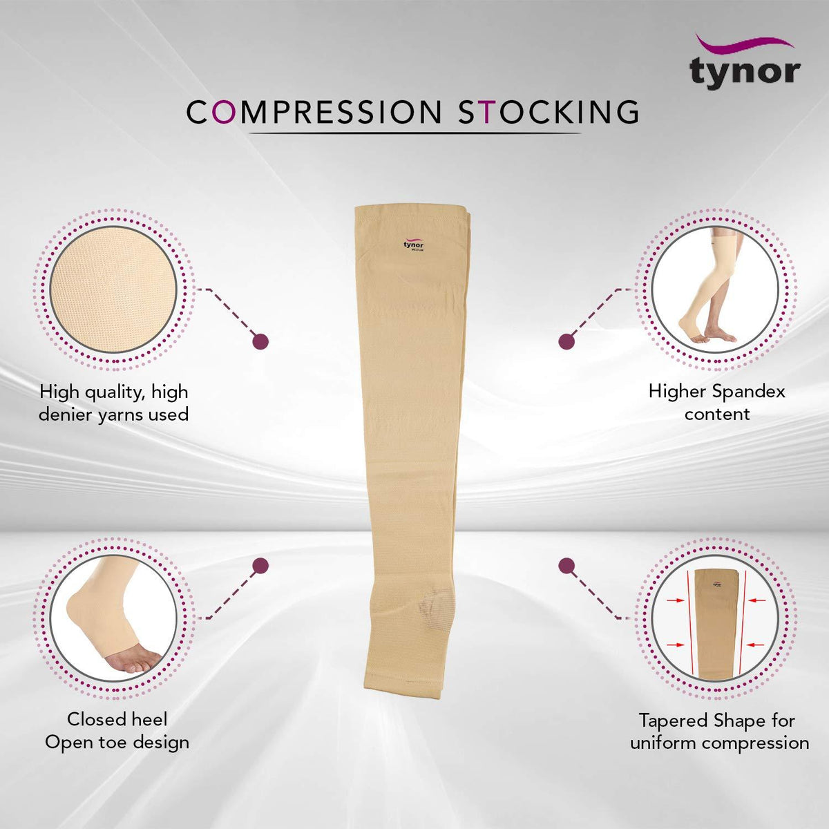 AHS Pair Thigh High Compression Socks Men Women 20-30mmHg Compression Stockings-4